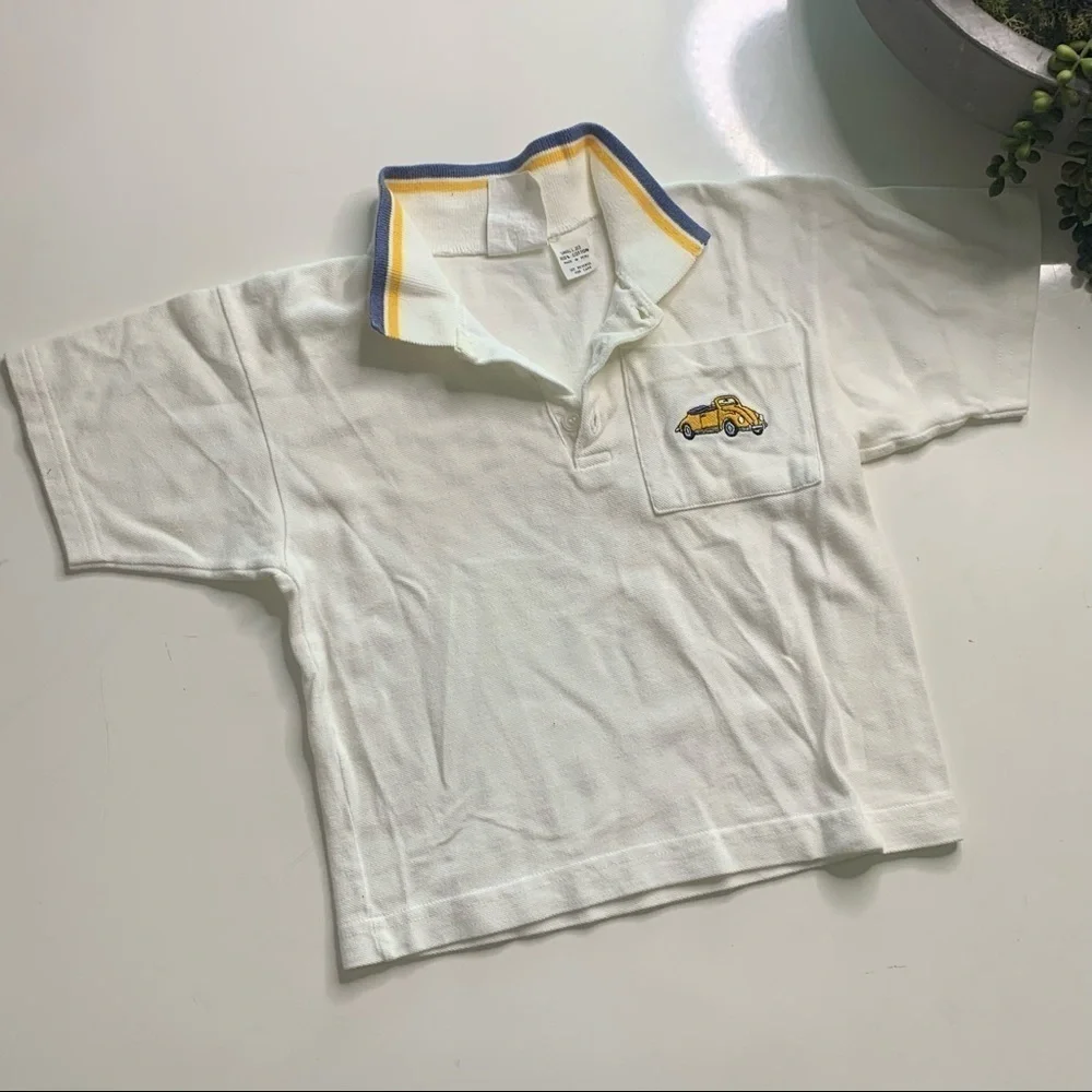 Vintage My Boy Sam classic Car Polo shirt & Matching Denim vest toddler 2T